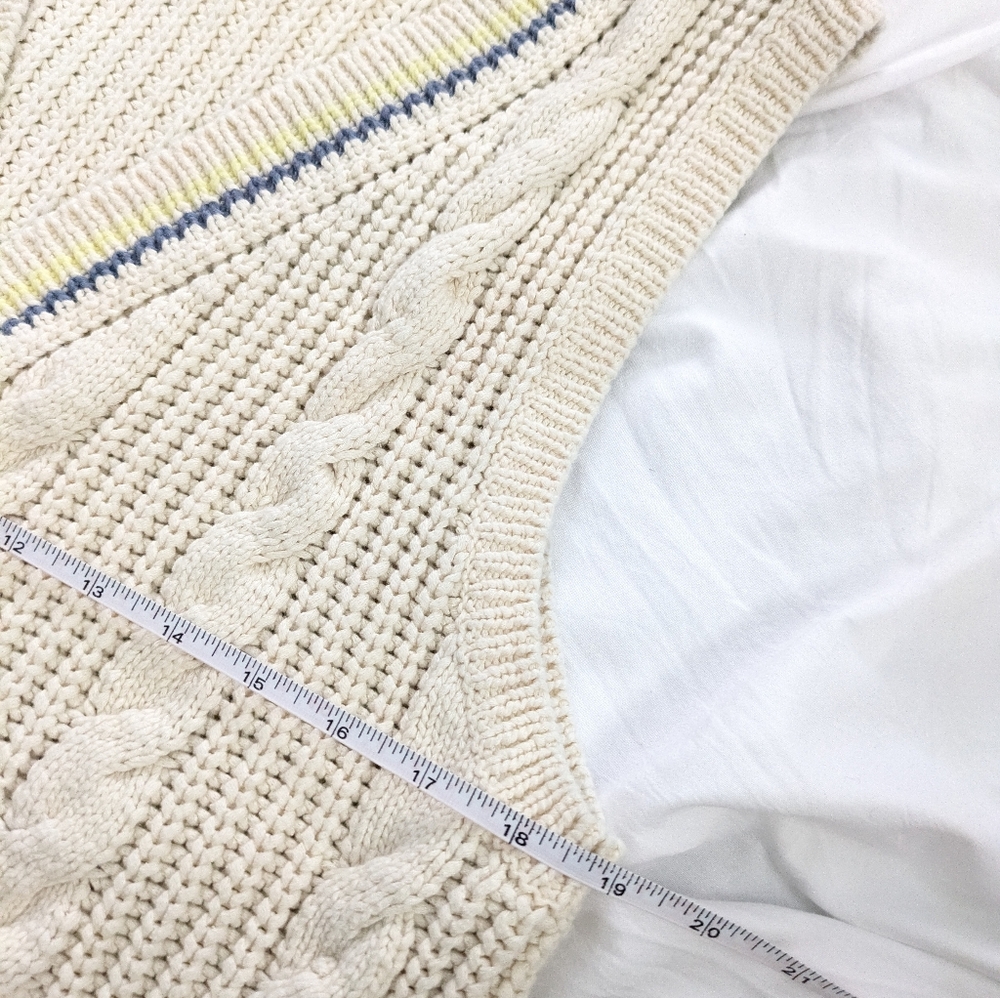 American Eagle Cable Knit Cardigan Sweater V Neck Preppy Tenniscore Academia - Picture 4 of 6